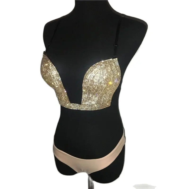Rhinestone Bikini Set - Crystal Embellished Performance Swimwear