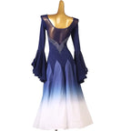 Ombre Ballroom Dance Dress | Bell Sleeves | 5 Colors | XXXXS-XXL