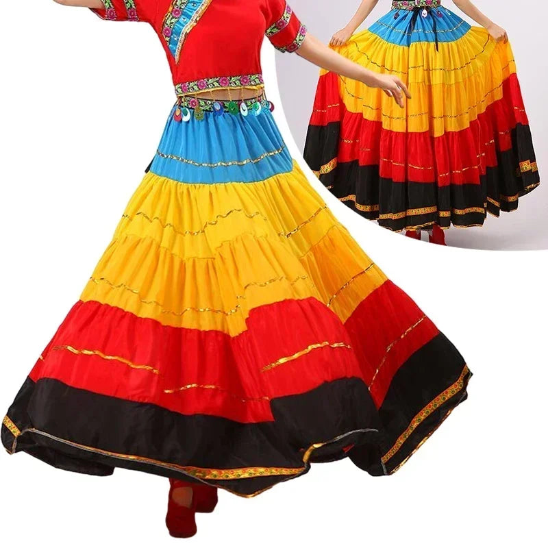 Folk Dance Skirt | Multicolor Sweep