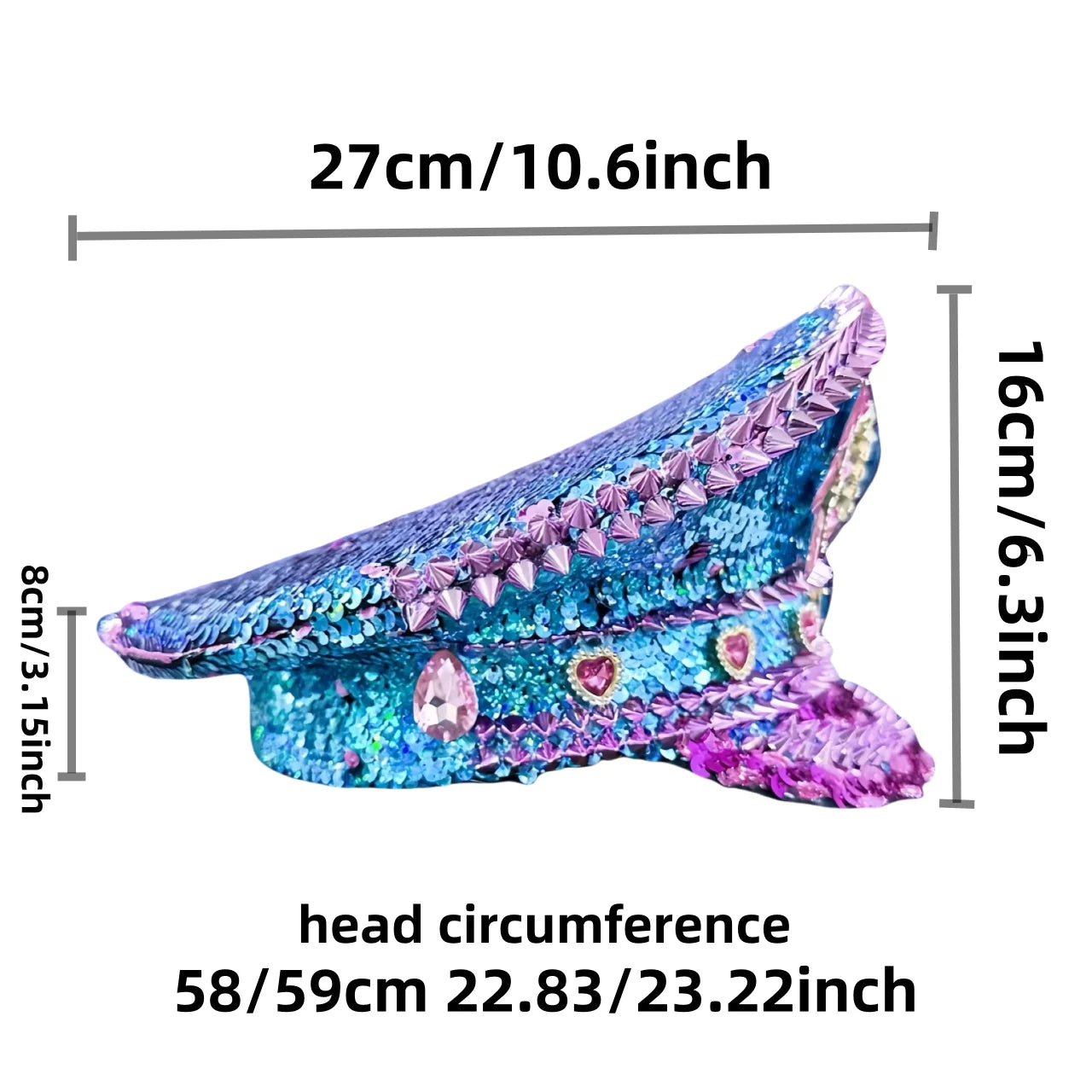 Sparkly Rhinestone Sequin Performance Hat — Statement Headpiece