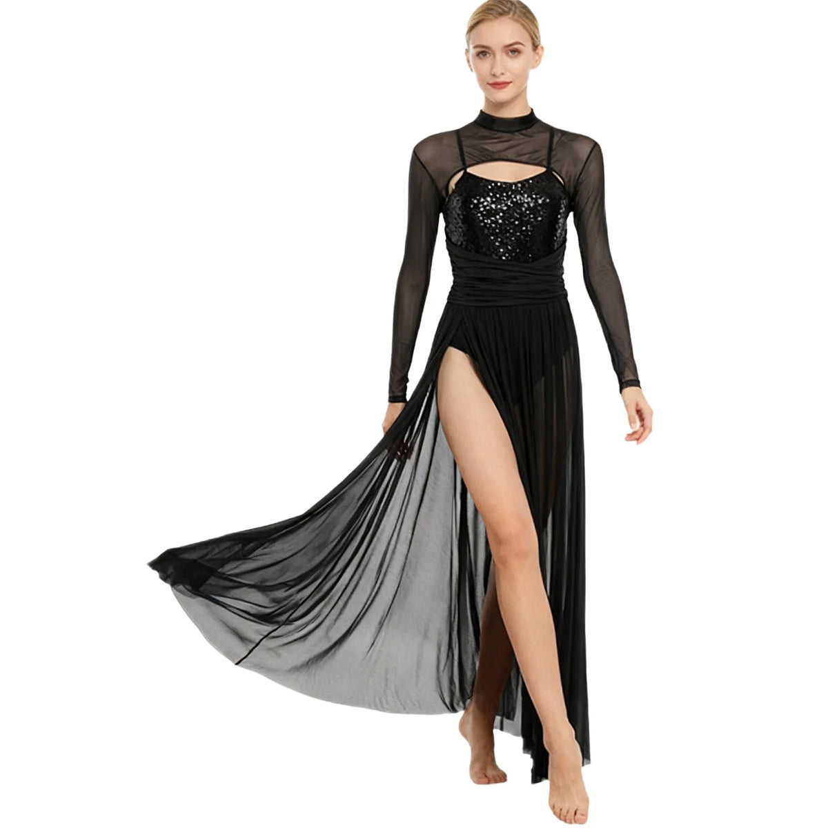 Moonlight Sequin Lyrical Dance Maxi Dress