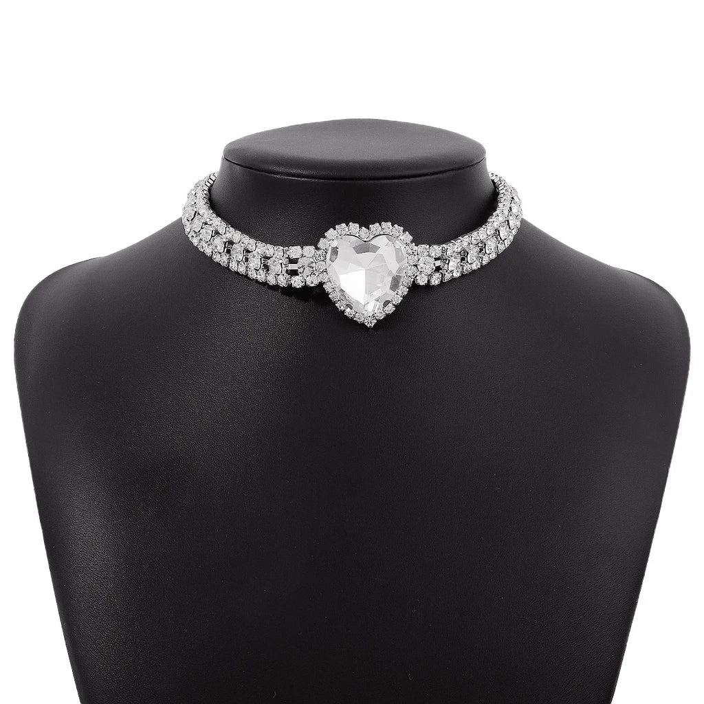 Rhinestone Choker | Crystal Heart