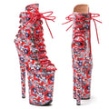 Red Platform Ankle Boots 23cm - Ultra High Heels for Pole Dance