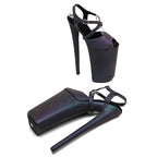 10-Inch Holographic Platform Sandals - Peep Toe Exotic Dance Heels