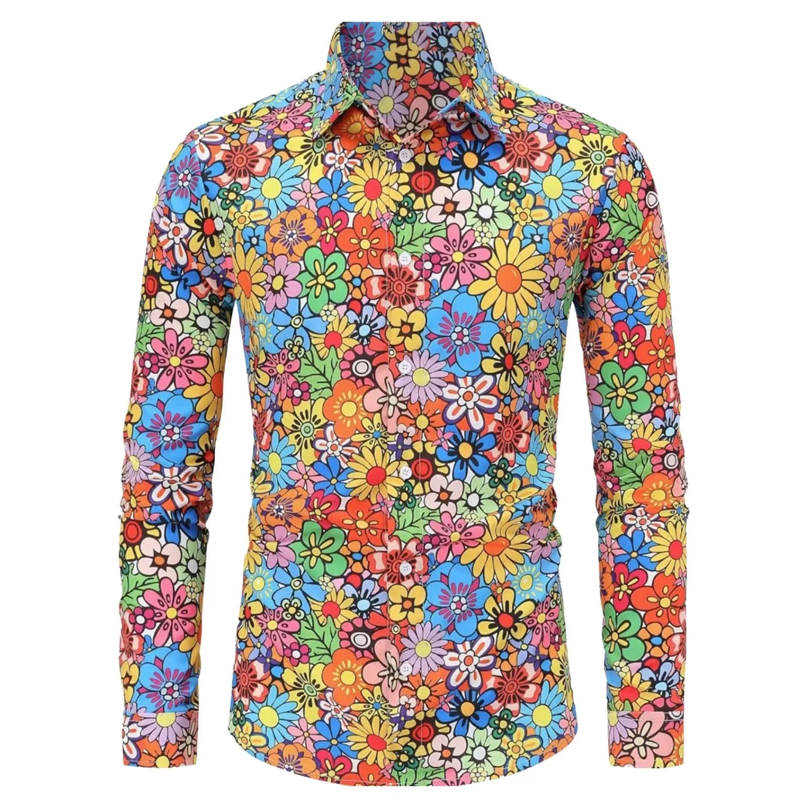 Men's Floral Disco Shirt | Long Sleeve | Button-Up