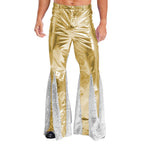 Men's Metallic Bell Bottom Pants | Holographic Flare | 70s Disco