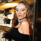 Rhinestone Chain Veil Mask | Crystal Face Jewelry | 15 Styles