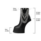 Over-the-Knee Platform Boots - Hoof Heel Runway Boots with Side Zipper
