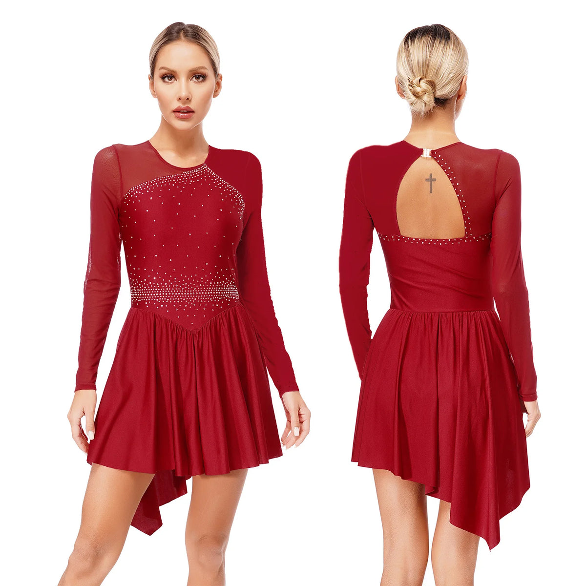 Sequin Lyrical Dress | Mesh Skirt | Long Sleeve