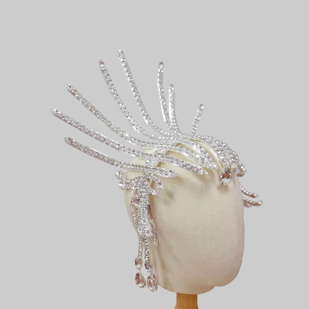Oversized Rhinestone Headpiece Necklace - Statement Jewelry for Stage & Performance