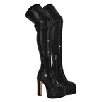 Rhinestone Over-the-Knee Platform Boots