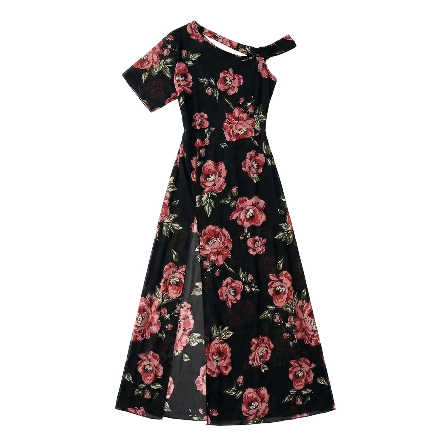 Baladi Saidi Dress | Floral Print Long Robe with Panties