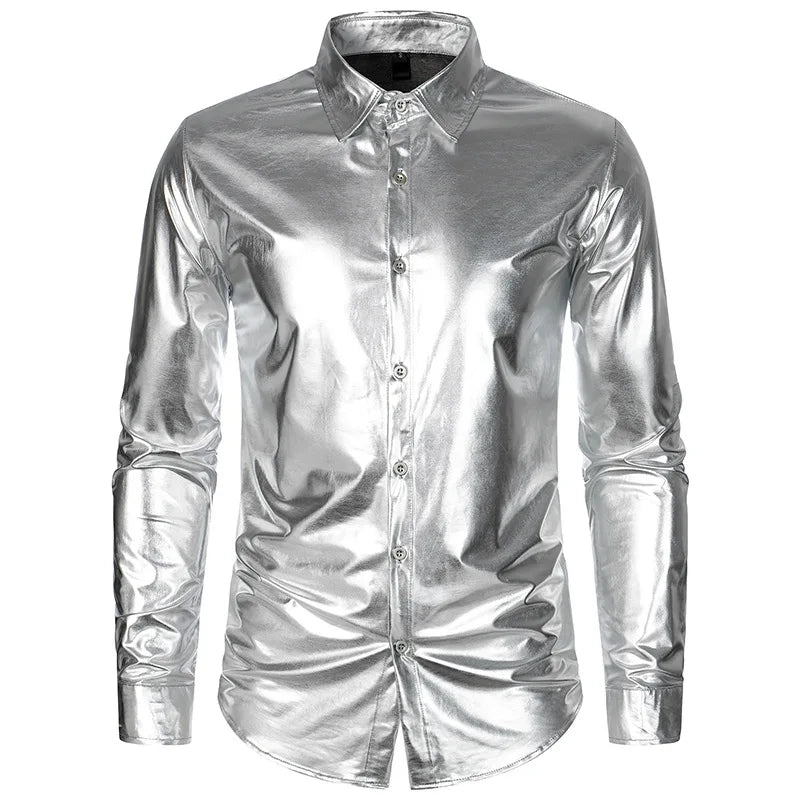 Men's Metallic Shirt | Gold & Silver
