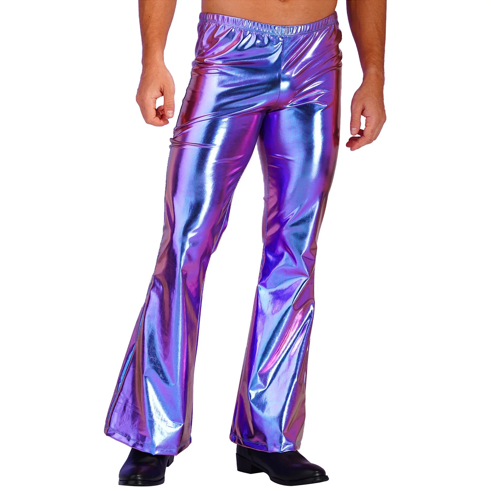 Men's Metallic Flared Disco Pants | Bell Bottom | Sequin