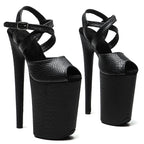 9-Inch Snakeskin Platform Slipper Sandals - Exotic High Heel Performance Shoes