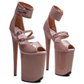23cm Platform Sandals - Ultra High Heel Slip-On Dance Shoes