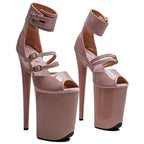 23cm Platform Sandals - Ultra High Heel Slip-On Dance Shoes