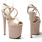 20cm Open Toe Platform Pole Dance Sandals - 8 Inch High Heels