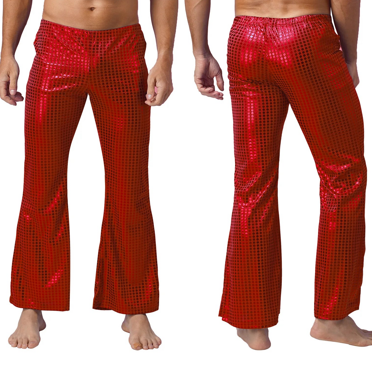 Men's Metallic Flare Pants | Jazz Dance | Shiny Finish