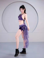 Belly Dance Sequin Halter Bra Top | Padded | Backless | 18 Colors