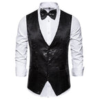 Men's Sequin Waistcoat | V-Neck