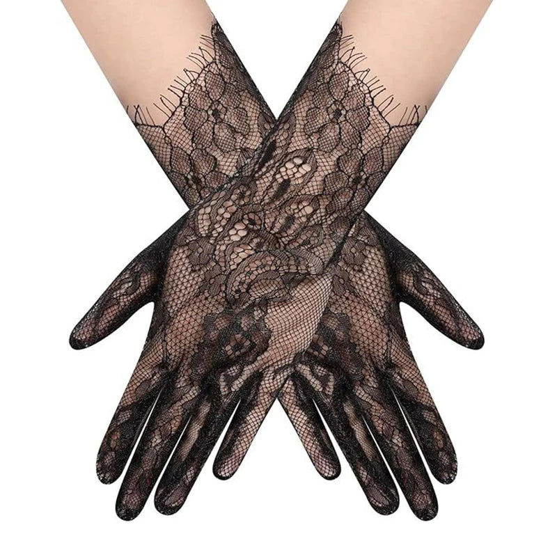 Black Lace Gloves | Long & Short