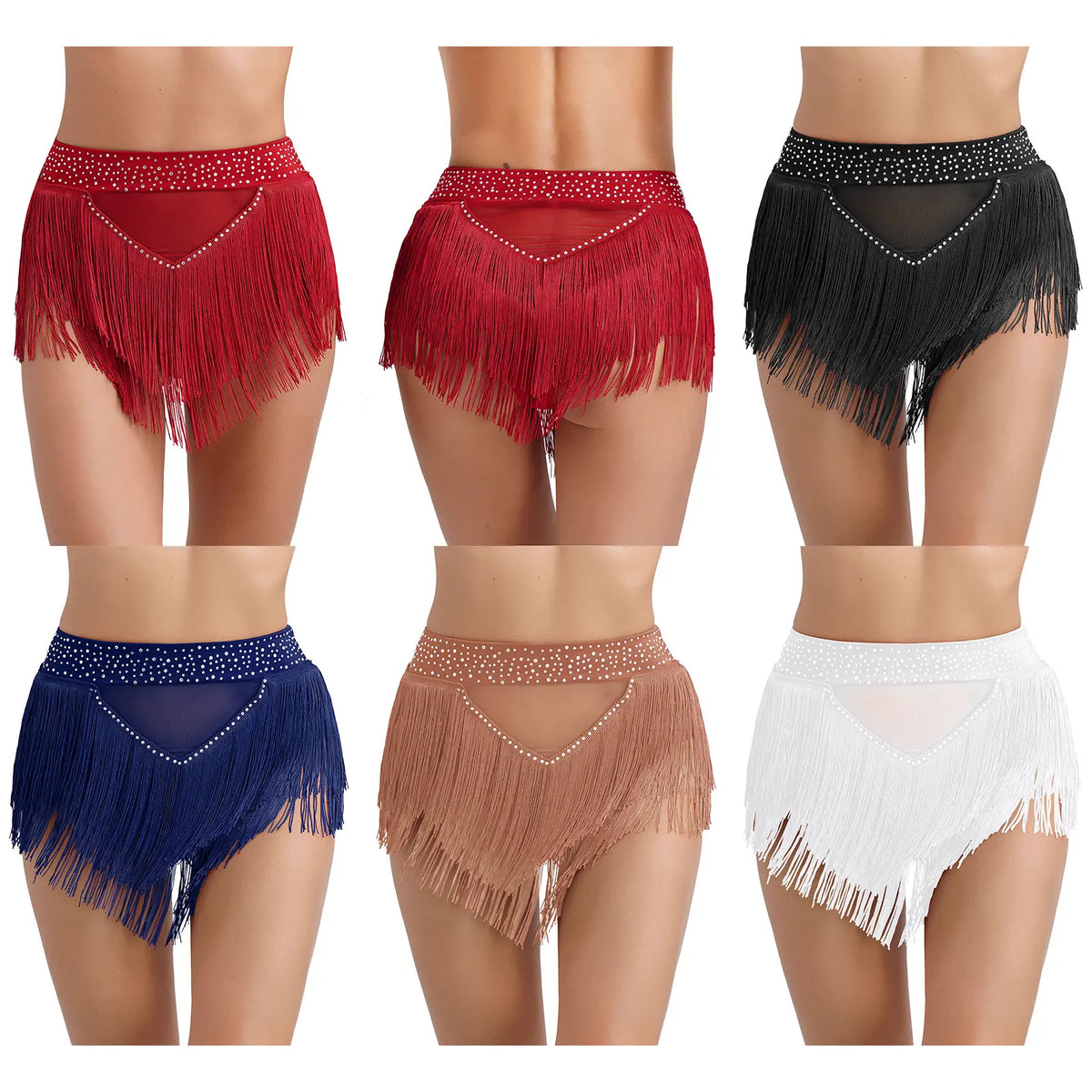 Belly Dance Shorts | Rhinestone Tassel | High Waist