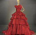 Tiered Ball Gown | Drag Pageant Dress | Boat Neck | US 2–26W