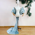 Velvet Bow Cape | Long Train & Bow Sleeves | Pageant & Evening