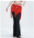 Belly Dance Hip Scarf | Sequin & Bead | Long Fringe | 4 Colors