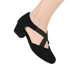 Flock Cross-Strap Dance Practice Heels | Teacher Shoe | 3.5cm