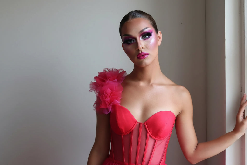 Hot Pink Floral Tulle Gown | Stage & Drag