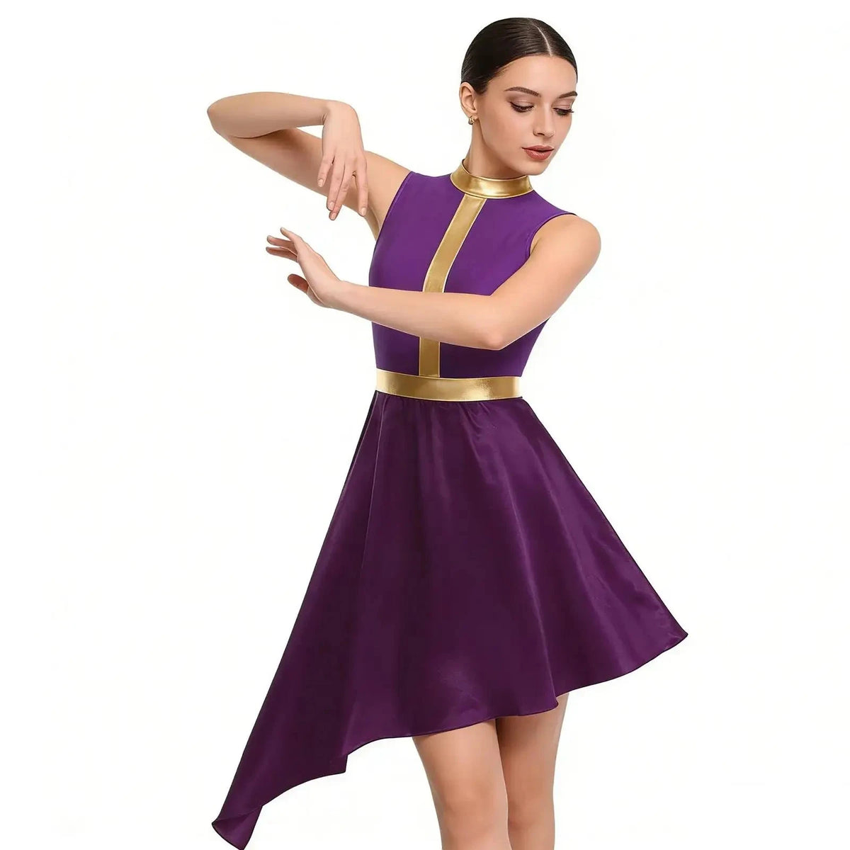 Halo Metallic Waist Lyrical Dance Dress