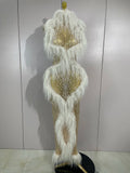 Pearl Tassel Mesh Gown | See-Through | Ankle-Length