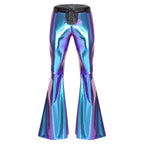 Men’s Metallic Flared Pants | Lace-Up Waist