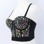 Rhinestone Beaded Bustier Bra Top | Stage & Party