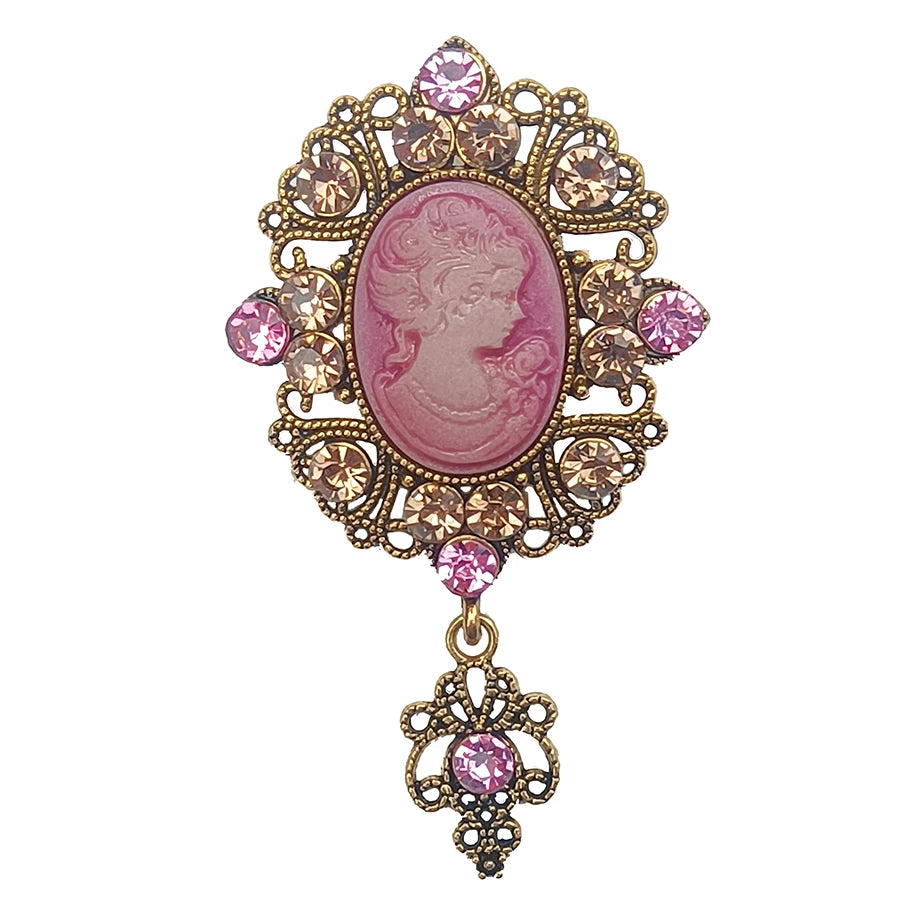 Victorian Cameo Portrait Brooch | Antique Gold & Silver | Vintage Pin