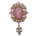 Victorian Cameo Portrait Brooch | Antique Gold & Silver | Vintage Pin