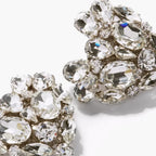 Rhinestone Heart Clip-On Earrings