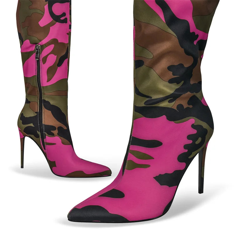 Camo Over-the-Knee Boots | 10–11 cm Heel