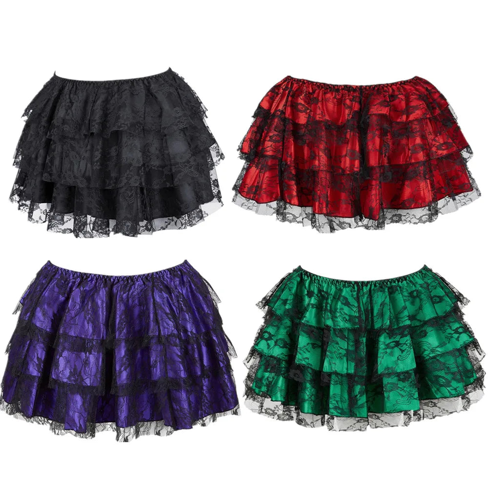 Gothic Ruffle Mini Skirt | Lace Layers