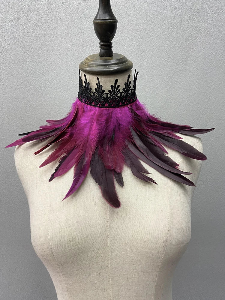 Feather Collar | Lace Choker Detail