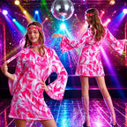 Women's Hippie Costume Set | 7-Piece | 60s 70s Disco Dress