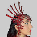 Oversized Rhinestone Headpiece Necklace - Statement Jewelry for Stage & Performance