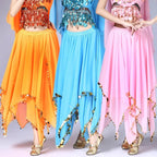 Belly Dance Chiffon Skirt | Sequin Trim | 11 Colors
