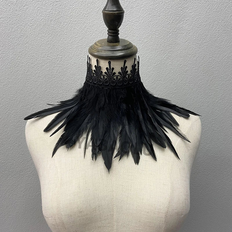 Feather Collar | Lace Choker Detail