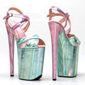 9-Inch Two-Tone Platform Sandals - Slip-On Heels