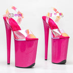 9-Inch Holographic Platform Sandals - Slip-On Heels
