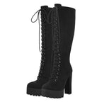 Flock OTK Platform Boots | Stiletto Heel | 13cm | US 5–15