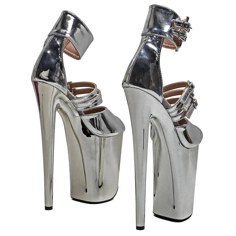 23CM Platform Pole Dance Sandals - Ultra High Heel Open Toe Performance Heels